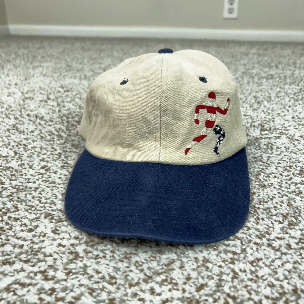 Vintage Atlanta 1996 Olympics Hat Cap Snap Back Mens One Size Beige Champion 90s